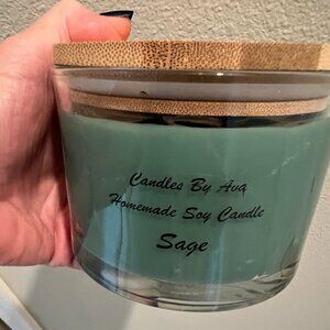 Candles By Ava Homemade 16 oz. Soy Blend Scented Candle-Sage